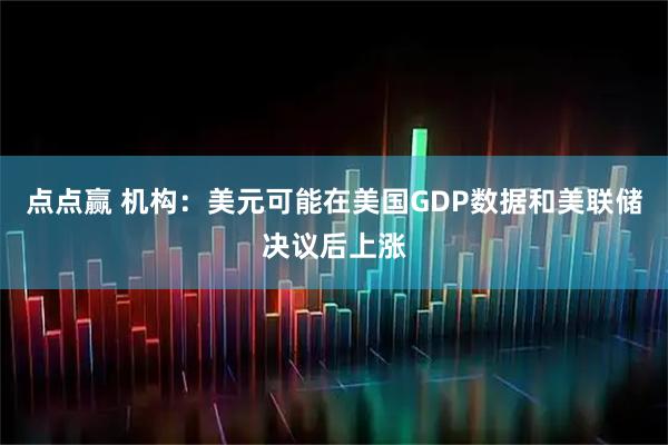 点点赢 机构：美元可能在美国GDP数据和美联储决议后上涨
