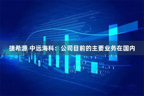 捷希源 中远海科：公司目前的主要业务在国内