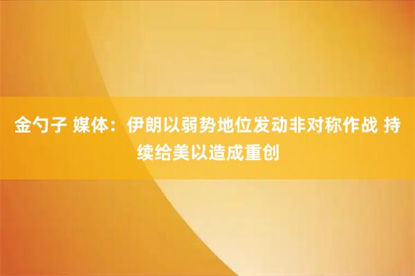 金勺子 媒体：伊朗以弱势地位发动非对称作战 持续给美以造成重创